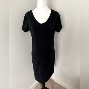 Old Navy Black V Neck T Shirt Dress - Size Medium